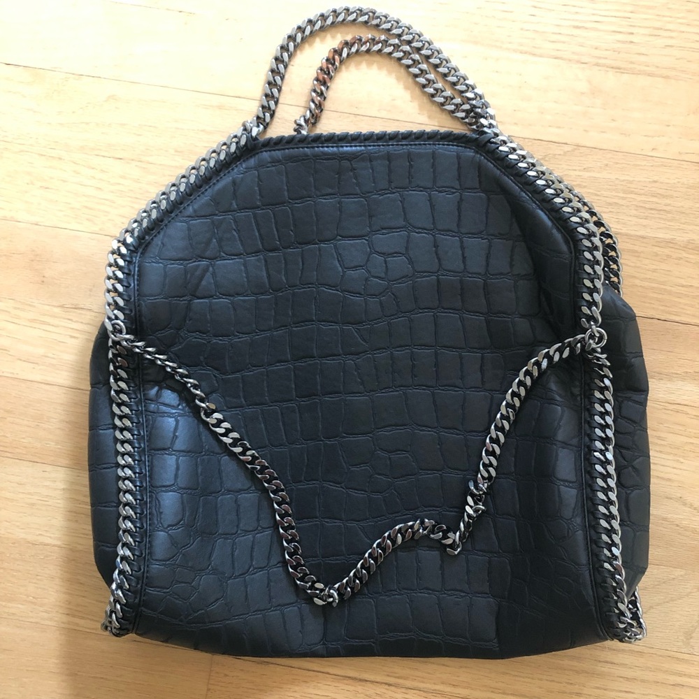 Stella McCartney Black Croc Faux Lea Falabella